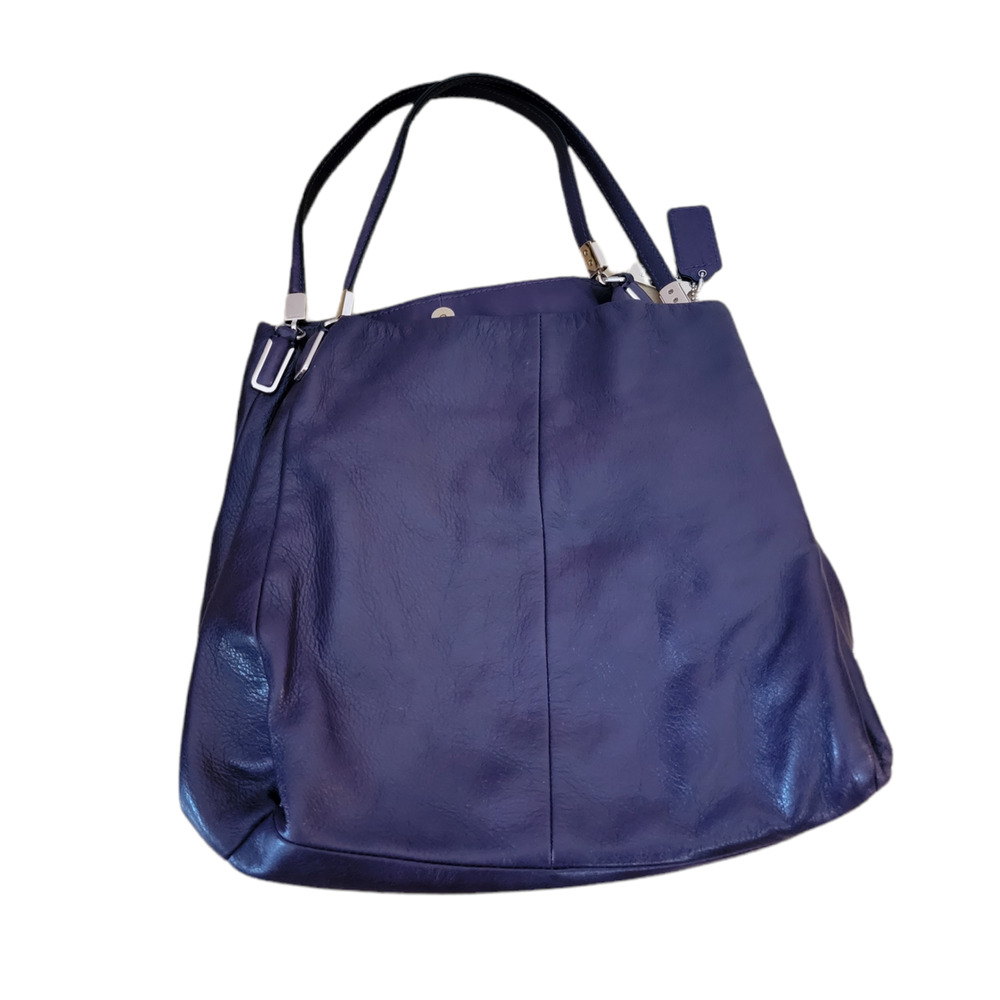Coach Navy Blue Leather Shoulder Bag